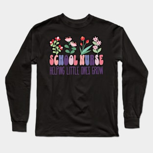 School Nurse Flower Garden Long Sleeve T-Shirt